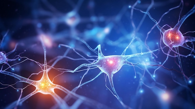 Illustration 3D des cellules neuronales