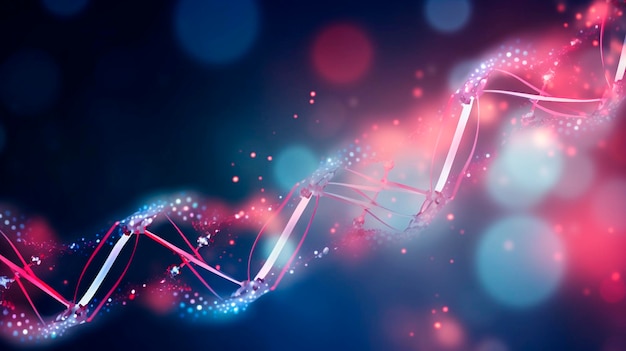 Illustration 3D de la chaîne d'ADN Arrière-plan abstrait des molécules d'ADN