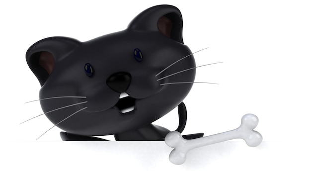 Illustration 3D de chat amusant