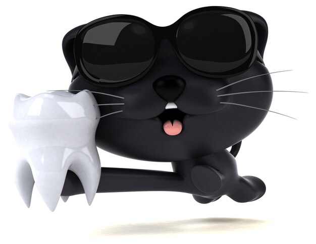 Illustration 3D de chat amusant