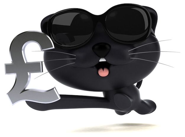 Illustration 3D de chat amusant