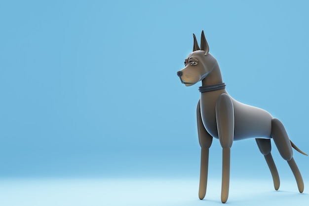 Illustration 3d De Chien Debout Posant Posant