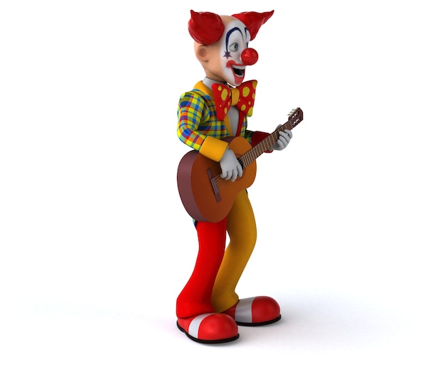 Illustration 3D de clown amusant