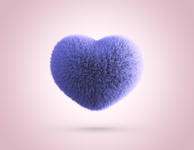 Illustration 3D de coeur moelleux bleu