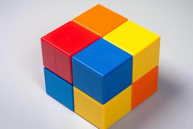 Photo illustration 3d colorée du cube de rubik