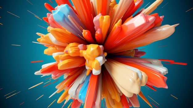 Photo illustration 3d comic boom explosion cloud pour une touche colorée de dynamisme visuel