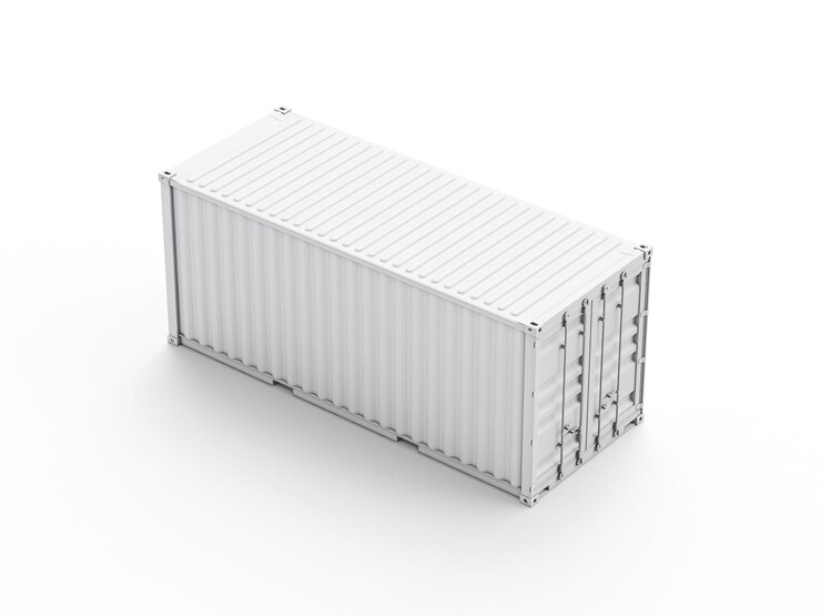 Photo illustration 3d conteneur de fret isolé sur fond blanc