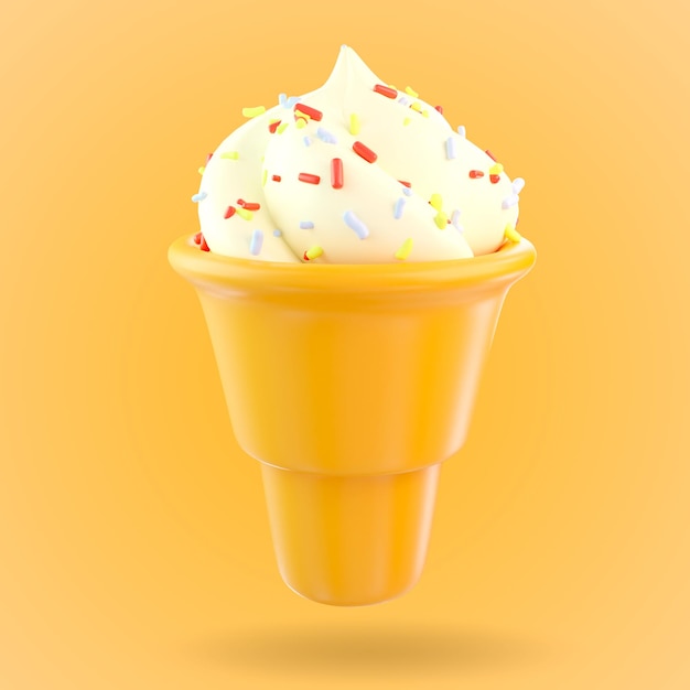 Illustration 3D de crème glacée