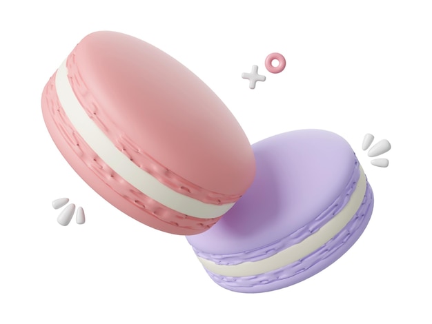 Photo illustration 3d dans le style de dessin animé macaron