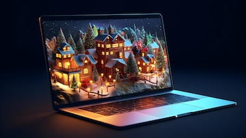 Illustration 3d De La Décoration De La Maison De Noël Sur