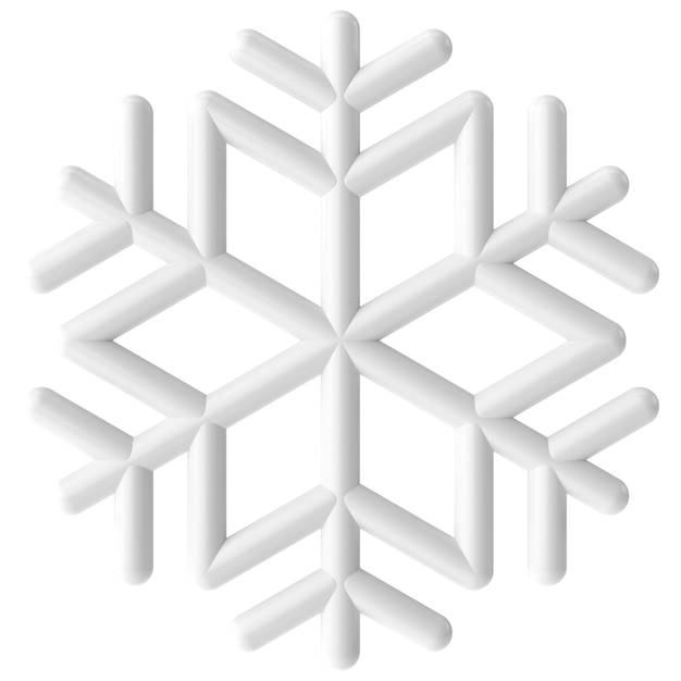 Illustration 3D de décoration de Noël de flocon de neige