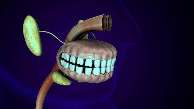 Illustration 3D des dents du corps humain