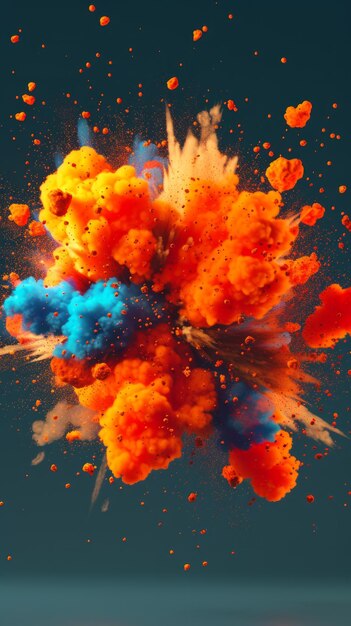 Une illustration 3D dépeint un effet d'explosion offrant un concept minimaliste et créativement dynamique adapté à divers thèmes de fête