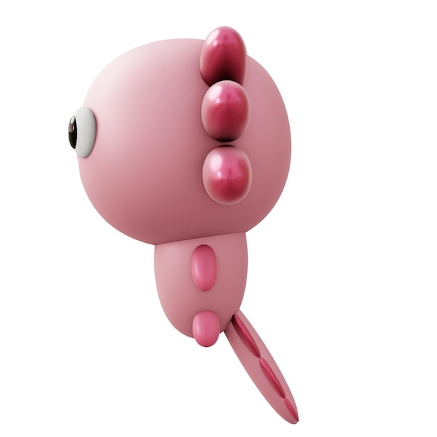 Illustration 3D de dessin animé d'Axolotl mignon