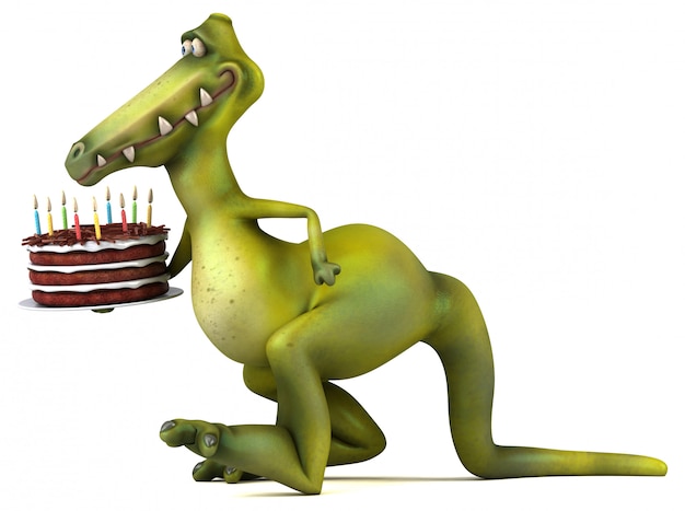 Illustration 3D de dinosaure amusant