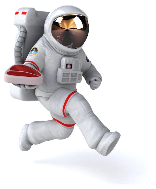 Illustration 3d drôle d'astronaute