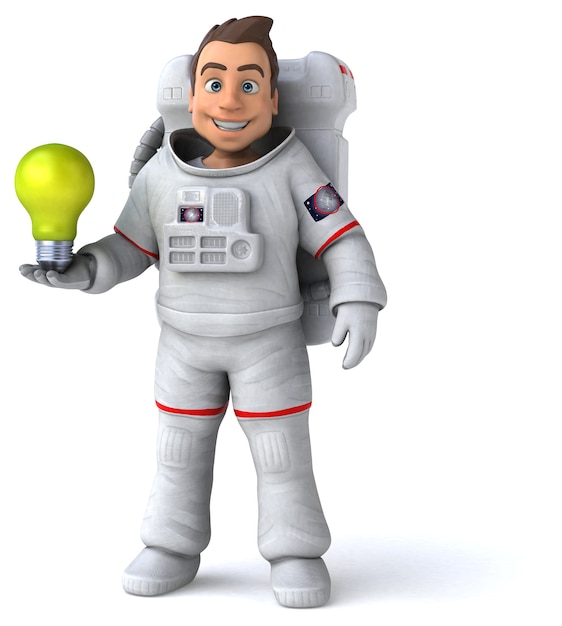 Illustration 3d drôle d'astronaute