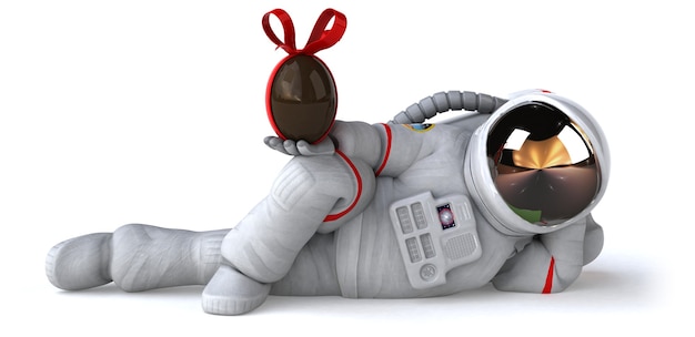 Illustration 3d drôle d'astronaute