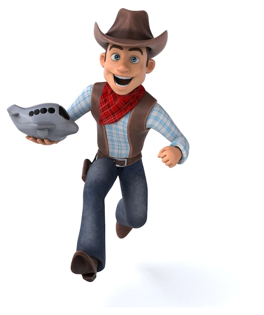 Illustration 3d drôle de cow-boy