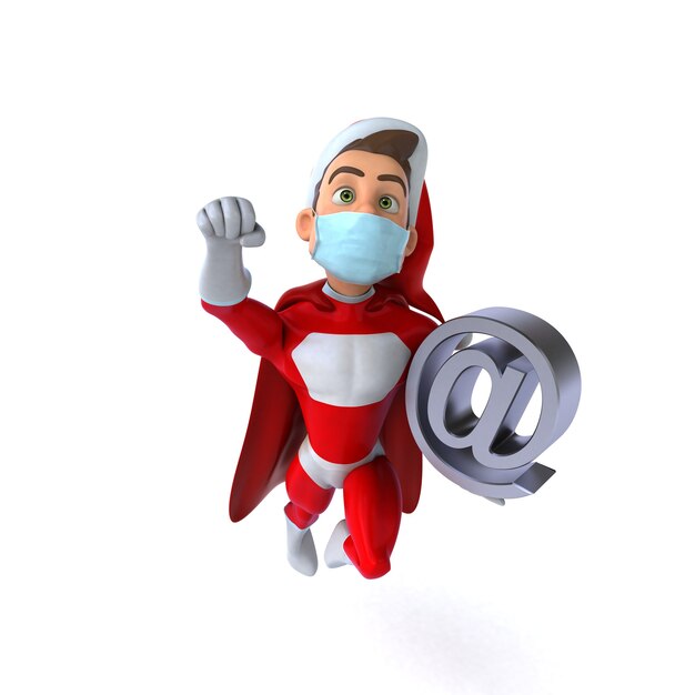 Illustration 3D drôle d'un dessin animé Santa Claus avec un masque