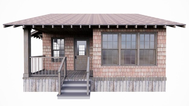 Illustration 3D du bâtiment d'une cabane simple