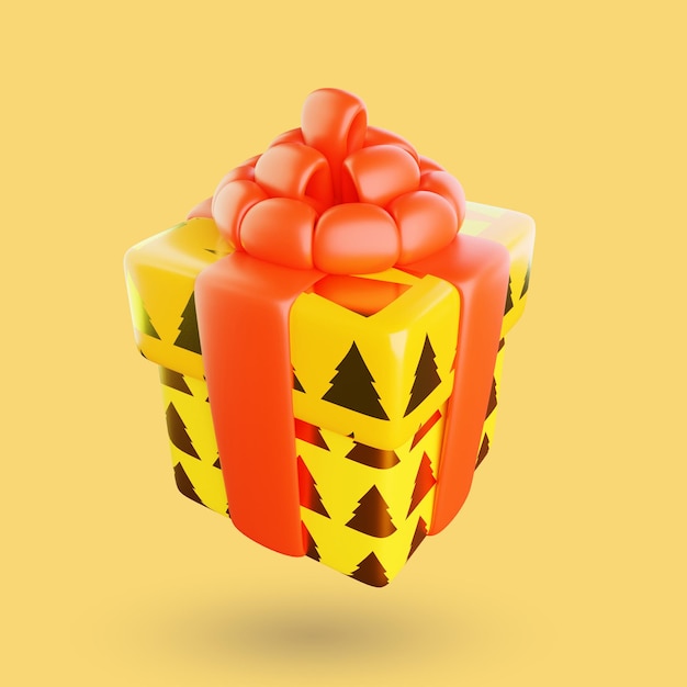 Illustration 3D du cadeau de Noël