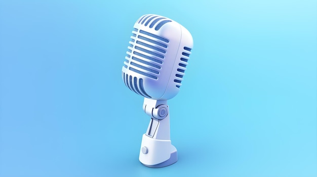 Illustration 3D du clipart de podcast de microphone