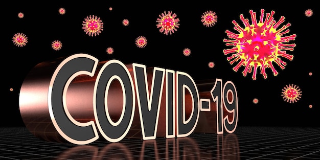 Photo illustration 3d du concept de coronavirus covid 19