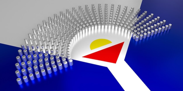 Illustration 3D du concept d'élection parlementaire du drapeau de Saint-Martin