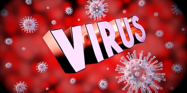 Photo illustration 3d du concept de virus