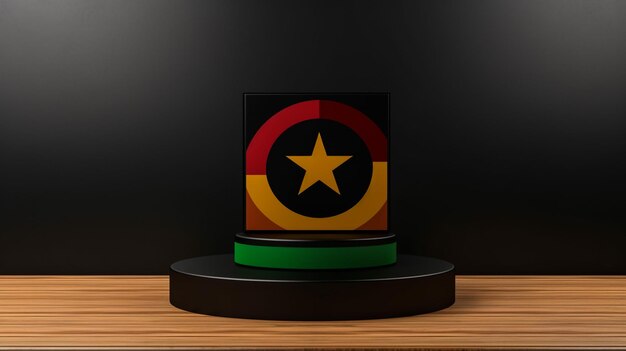 Illustration en 3D du drapeau du Ghana Le drapeau ghanéen isolé sur fond blanc avec le cadre du chemin de découpage