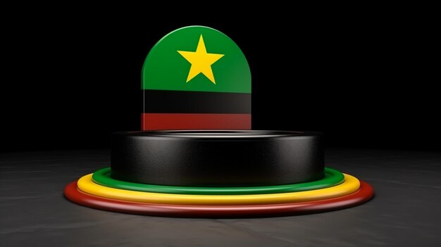 Illustration en 3D du drapeau du Ghana Le drapeau ghanéen isolé sur fond blanc avec le cadre du chemin de découpage