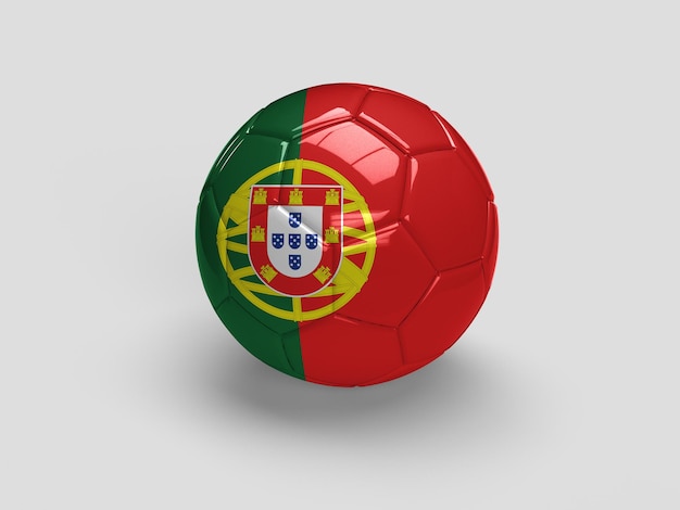 illustration 3d du drapeau de football du portugal