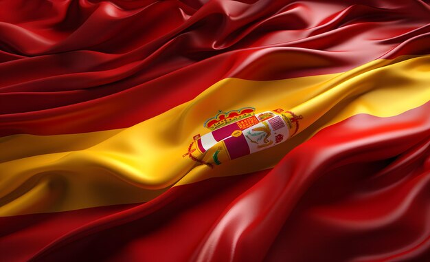 Photo illustration 3d du drapeau national de l'espagne