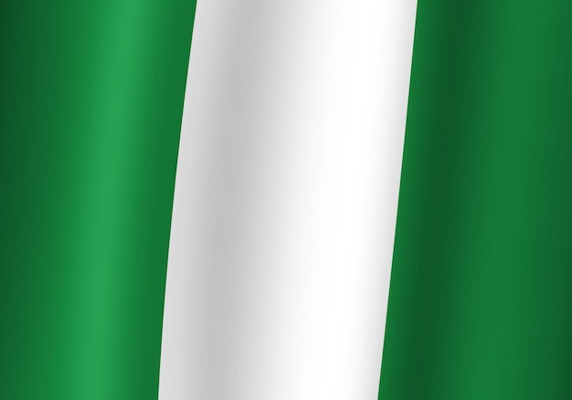 Illustration 3d du drapeau national nigérian vue rapprochée