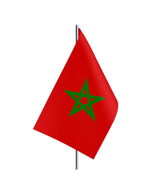 Photo illustration 3d du drapeau officiel du maroc