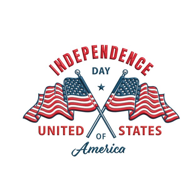 Illustration 3D du jour de l'indépendance le 4 juillet