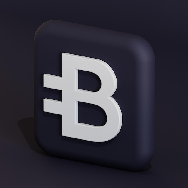 Illustration 3d du logo du symbole de la crypto-monnaie Bytecoin