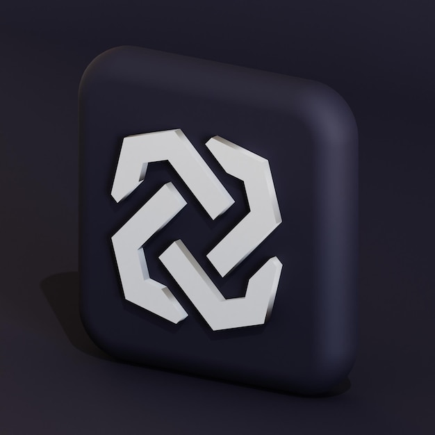 Illustration 3d du logo du symbole de la crypto-monnaie Bytom