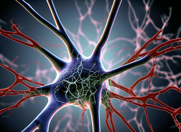 Illustration 3D du neurone peut être utilisée comme arrière-plan