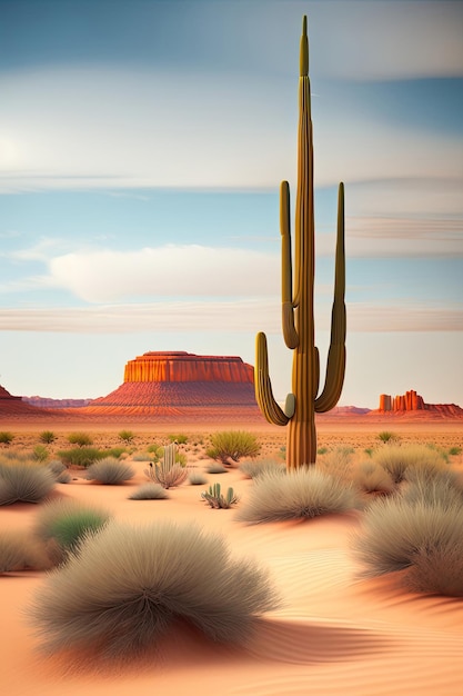 Illustration 3D du paysage du désert de l'Arizona