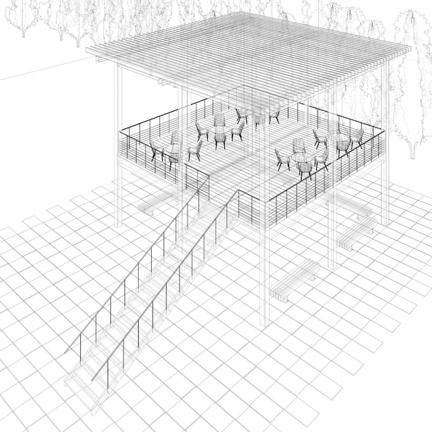 Illustration 3D du projet de construction