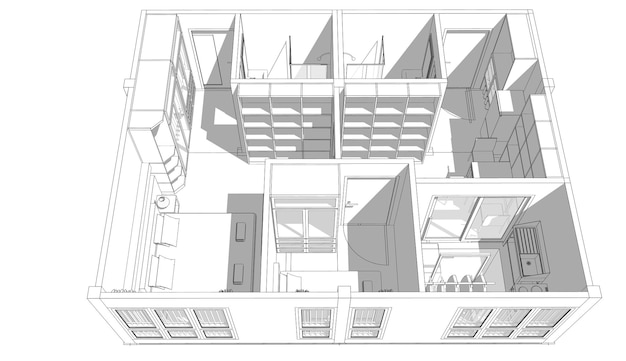 Photo illustration 3d du projet de construction