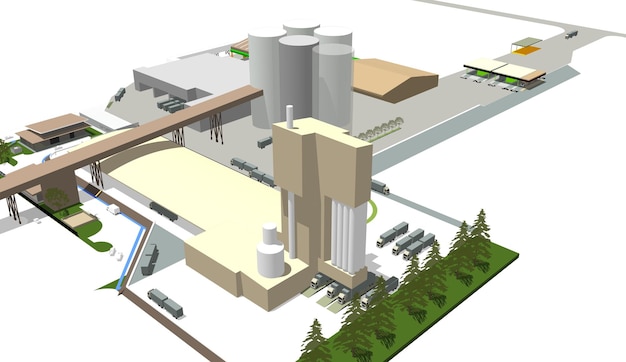 Illustration 3D du projet de construction