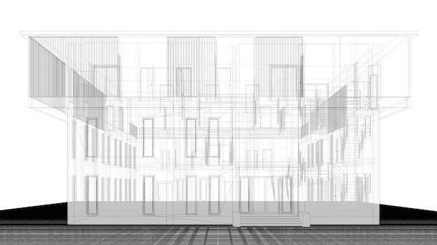 Illustration 3D du projet de construction