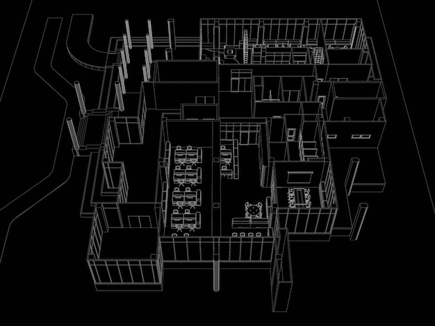 Illustration 3D du projet de construction