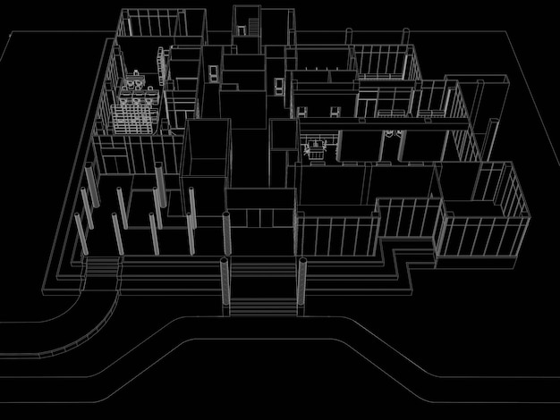 Illustration 3D du projet de construction