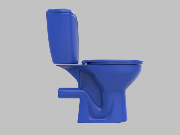 Illustration 3d du siège wc bleu