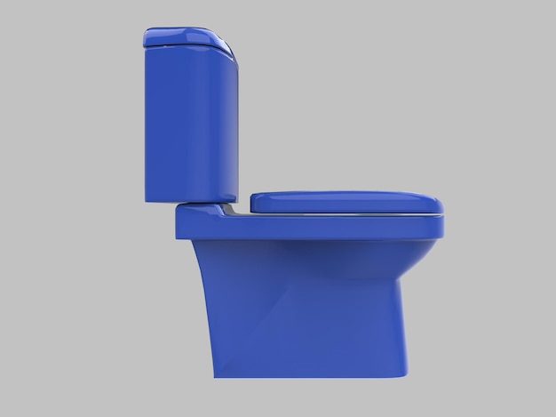 Illustration 3d du siège wc bleu