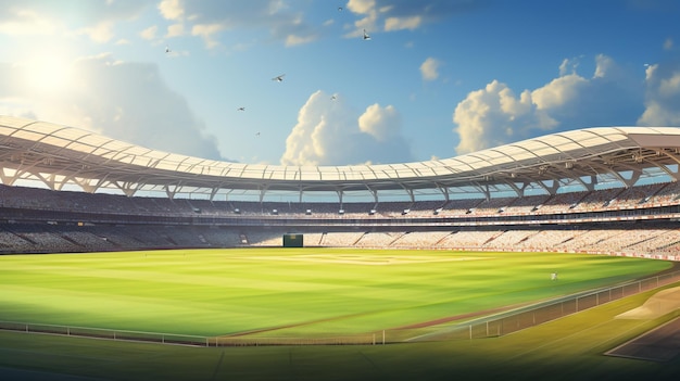 Illustration en 3D du stade de cricket